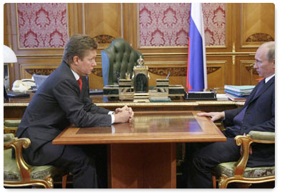 Prime Minister Vladimir Putin had a working meeting with Gazprom CEO Alexei Miller