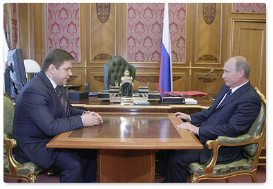 Prime Minister Vladimir Putin met with Energy Minister Sergei Shmatko