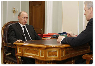 Prime Minister Vladimir Putin had a meeting with the Russian Minister of Education and Science Andrei Fursenko