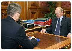 Prime Minister Vladimir Putin met with Interior Minister Rashid Nurgaliev|12 august, 2008|18:16