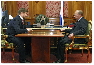 Prime Minister Vladimir Putin met with Chechen President Ramzan Kadyrov
