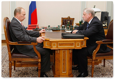 Prime Minister Vladimir Putin chaired a meeting with Federation Council Speaker Sergei Mironov