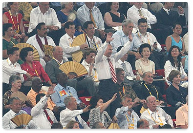 Prime Minister Vladimir Putin visited the Opening of the 29th Summer Olympic Games in Beijing.