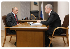 Prime Minister Vladimir Putin met with Ulyanovsk Region Governor Sergei Morozov|9 september, 2008|21:30