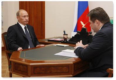 Prime Minister Vladimir Putin met with Russian Energy Minister Sergei Shmatko