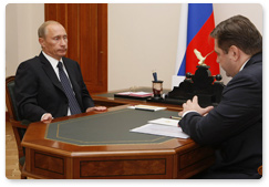 Prime Minister Vladimir Putin met with Russian Energy Minister Sergei Shmatko