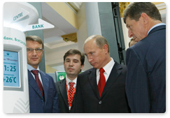 Prime Minister Vladimir Putin visited the exhibition of the 7th International Investment Forum in Sochi