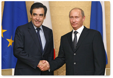 Russian Prime Minister Vladimir Putin met with French Prime Minister Francois Fillon