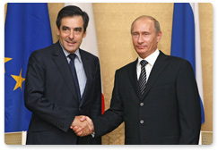 Russian Prime Minister Vladimir Putin met with French Prime Minister Francois Fillon