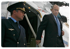 Vladimir Putin arrived in the Samara Region on a working visit|25 september, 2008|18:39