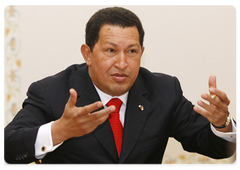 Venezuela’s President Hugo Chavez at a meeting with Russian Prime Minister Vladimir Putin|25 september, 2008|23:50