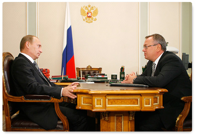 Prime Minister Vladimir Putin had a working meeting with VTB (Vneshtorgbank) President Andrei Kostin