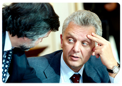 The Minister of Industry and Energy in the Russian Federation Victor Khristenko at a meeting on the concept of Russia’s long-term social and economic development until 2020|29 september, 2008|17:30