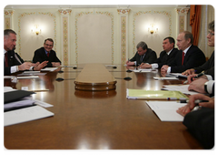 Prime Minister Vladimir Putin held a meeting with Mirek Topolánek, the Prime Minister of the Czech Republic, which currently holds the rotating presidency of the European Union|10 january, 2009|13:00