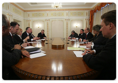 Prime Minister Vladimir Putin held a meeting with Mirek Topolánek, the Prime Minister of the Czech Republic, which currently holds the rotating presidency of the European Union|10 january, 2009|13:00