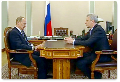 Prime Minister Vladimir Putin met with Education and Science Minister Andrei Fursenko