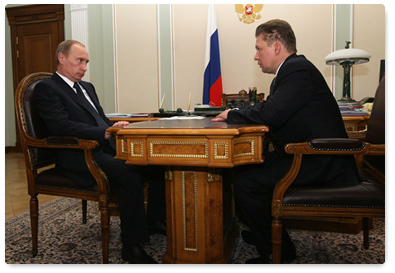 Prime Minister Vladimir Putin met with Gazprom CEO Alexei Miller