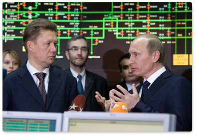 Vladimir Putin visited the Gazprom central production and control department