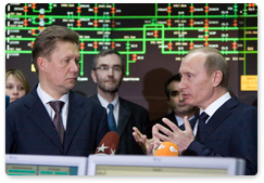 Vladimir Putin visited the Gazprom central production and control department