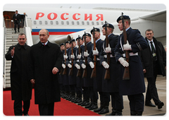 Prime Minister Vladimir Putin arrived in Germany on a working visit|16 january, 2009|19:45