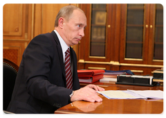 Vladimir Putin held a meeting with Transport Minister Igor Levitin|22 january, 2009|10:00