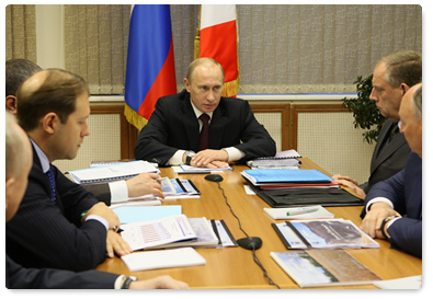 Prime Minister Vladimir Putin chaired a meeting at fertiliser producer Acron in Veliky Novgorod