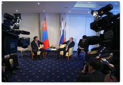 Председатель Правительства Российской Федерации В.В.Путин встретился с Президентом Монголии Н.Энхбаяром