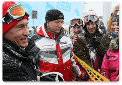 Prime Minister Vladimir Putin skied near the ski complex of the Polyana Hotel in Sochi