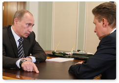 Prime Minister Vladimir Putin held a working meeting with Gazprom President Alexei Miller
