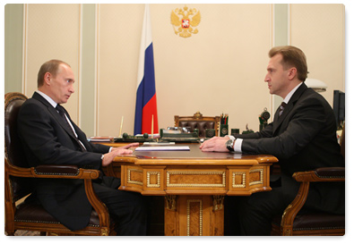 Vladimir Putin held a meeting with First Deputy Prime Minister Igor Shuvalov