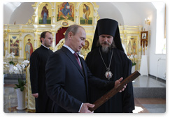 Prime Minister Vladimir Putin attended the consecration of the restored Assumption of the Holy Virgin Church in the Russian Embassy compound in China