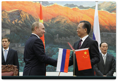 A series of Russian-Chinese agreements was signed following bilateral talks in Beijing