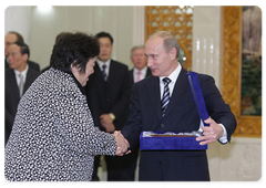 Prime Minister Vladimir Putin during an awards ceremony for the winners of contests held during the Year of the Russian Language in China|13 october, 2009|18:50