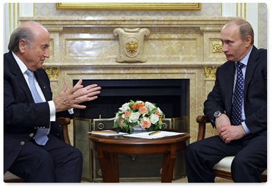 Prime Minister Vladimir Putin met with FIFA President Joseph Blatter