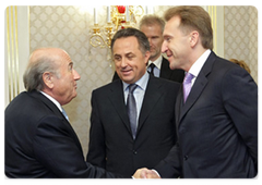 Prime Minister Vladimir Putin meting with FIFA President Joseph Blatter|15 october, 2009|18:51