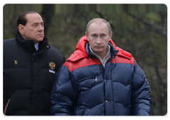 Prime Minister Vladimir Putin and Italian Prime Minister Silvio Berlusconi discussing various aspects of their two countries’ relations and current international issues|23 october, 2009|18:53