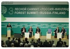 During his official visit to St Petersburg, Prime Minister Vladimir Putin, taking part in the third Russian-Finnish Forestry Summit|25 october, 2009|15:15
