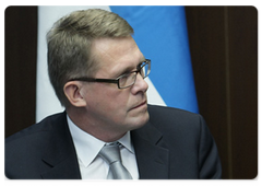 Finnish Prime Minister Matti Vanhanen аt a meeting with Vladimir Putin|25 october, 2009|15:15