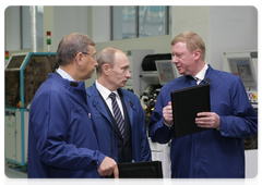 Russian Prime Minister Vladimir Putin visiting Zelenograd, where he familiarised himself with the city’s largest companies – NIIME i Mikron and Binnofarm|9 october, 2009|14:43