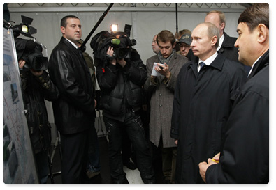 В.В.Путин принял участие в церемонии открытия участка автомобильной трассы аэропорт «Храброво» – Калининград