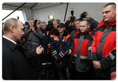 During an official visit to Kaliningrad, Russian Prime Minister Vladimir Putin attending the opening ceremony for the road connecting the city of Kaliningrad with Khrabrovo Airport|27 october, 2009|17:38