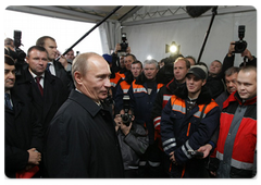 During an official visit to Kaliningrad, Russian Prime Minister Vladimir Putin attending the opening ceremony for the road connecting the city of Kaliningrad with Khrabrovo Airport|27 october, 2009|17:39