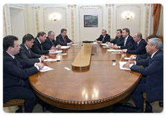 Prime Minister Vladimir Putin during a meeting with Belarusian Prime Minister Sergei Sidorsky|6 october, 2009|17:16