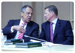 Minister of Foreign Affairs Sergey Lavrov and Deputy Prime Minister Sergei Ivanov during a meeting of the State Border Commission|10 november, 2009|15:29