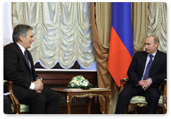 Prime Minister Vladimir Putin has met with Austrian Chancellor Werner Faymann, who is visiting Russia