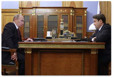 Prime Minister Vladimir Putin met with Transport Minister Igor Levitin