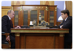 Prime Minister Vladimir Putin met with Transport Minister Igor Levitin