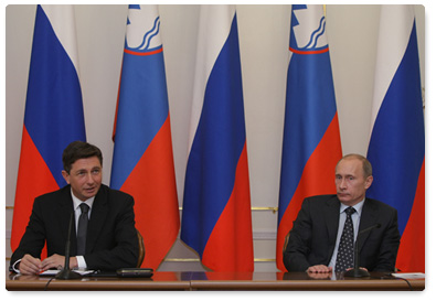 Prime Minister Vladimir Putin and Slovenian Prime Minister Borut Pahor held a joint press conference