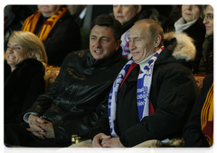 Prime Minister Vladimir Putin and Slovenian Prime Minister Borut Pahor attended the first 2010 World Cup qualifying match between the Russian and Slovenian national teams|14 november, 2009|21:00