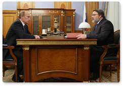 Prime Minister Vladimir Putin met with Igor Artemyev, head of the Federal Antimonopoly Service of Russia